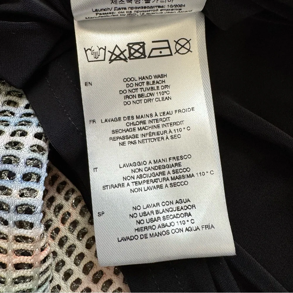 IRO Paris Emman Dress Sz 40 / 8 Shimmering Asymmetrical Cross Stripe Back NWT - Picture 16 of 16